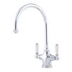 Perrin & Rowe Phoenician Mono Sink Mixer with Porcelain Lever Handles - Chrome